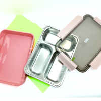 Lunch Box, Reusable, Leakproof, Compact Compartment Stainless Lunch Box Leak Proof Lunch Box (Lunch Box 3 Compartment )