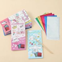 Magic Art Painting Set for Kids, Cute Bunny Design, Metallic Paper Sheets with Wooden Stylus