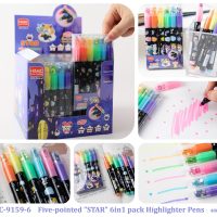 6-in-1 Star Highlighters Set 🌈 – Bright, Bold & Fun