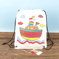 Creative Handmade Painting Non-Woven Backpack Bags Arts Coloring Drawing Kids